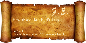 Frankovits Elfrida névjegykártya